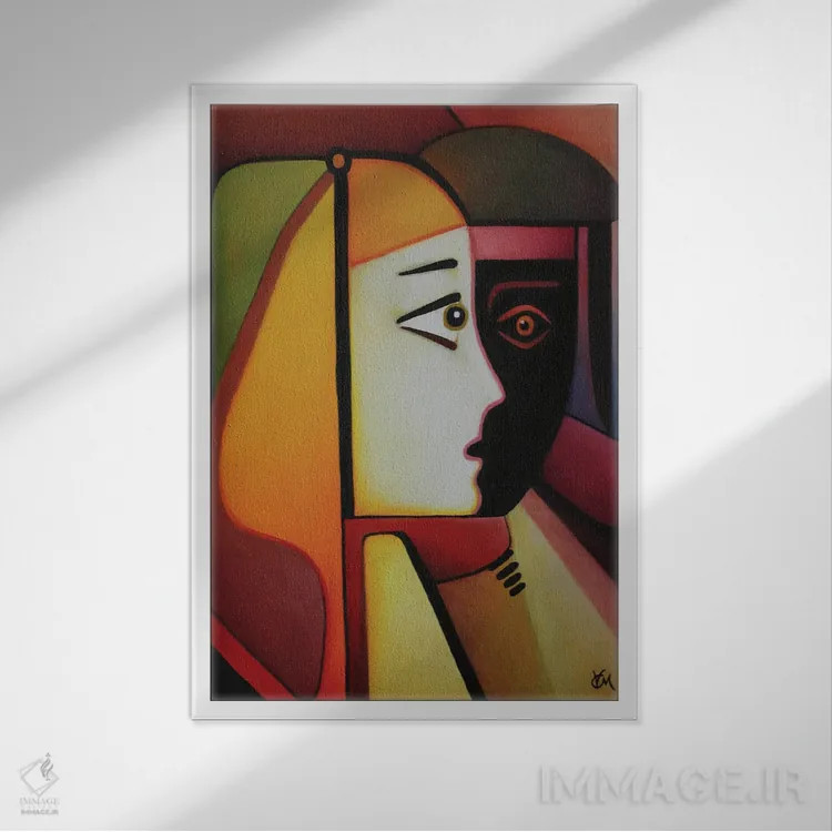 تابلو دکوراتیو پژواک عصری باستانی اثر ماسیمو ویتوریوسی - نمای قابدار سفید