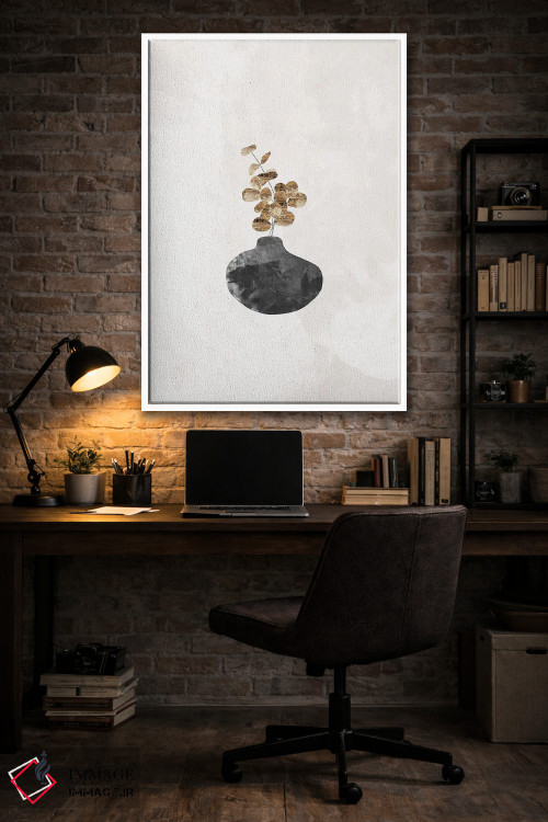 تابلو مینیمال گیاه اکالیپتوس طلایی I اثر سارا مانوفسکی - D4W