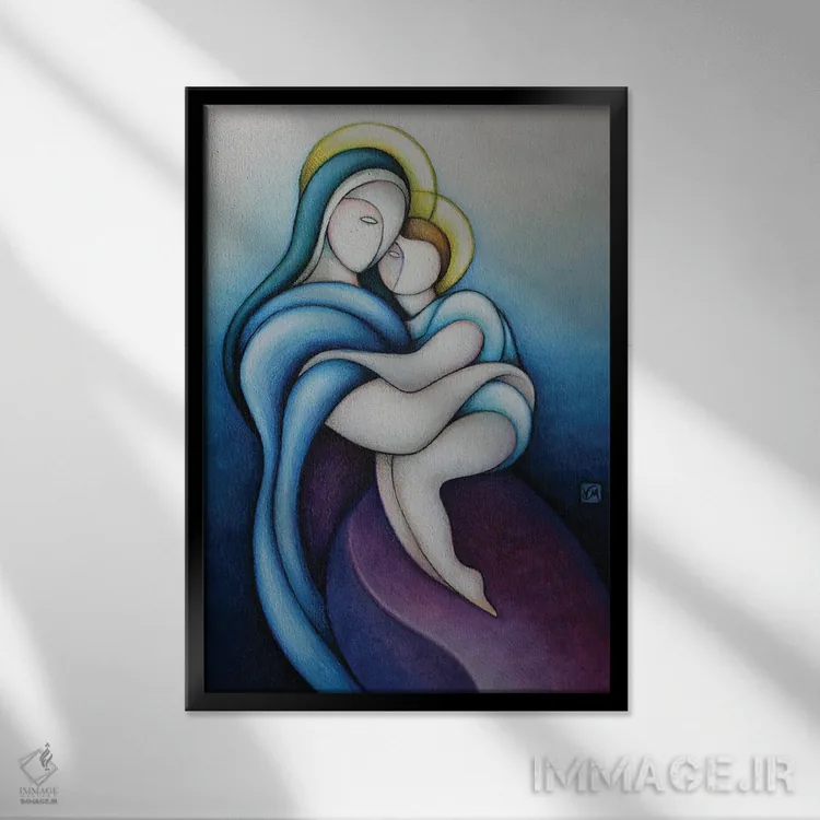 تابلو دکوراتیو مادر آسمانی اثر ماسیمو ویتوریوسی - نمای قابدار مشکی