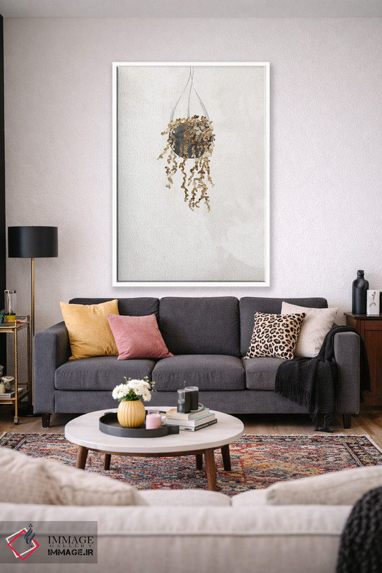تابلو مینیمال گیاه رشته مروارید طلایی اثر سارا مانوفسکی - D1W