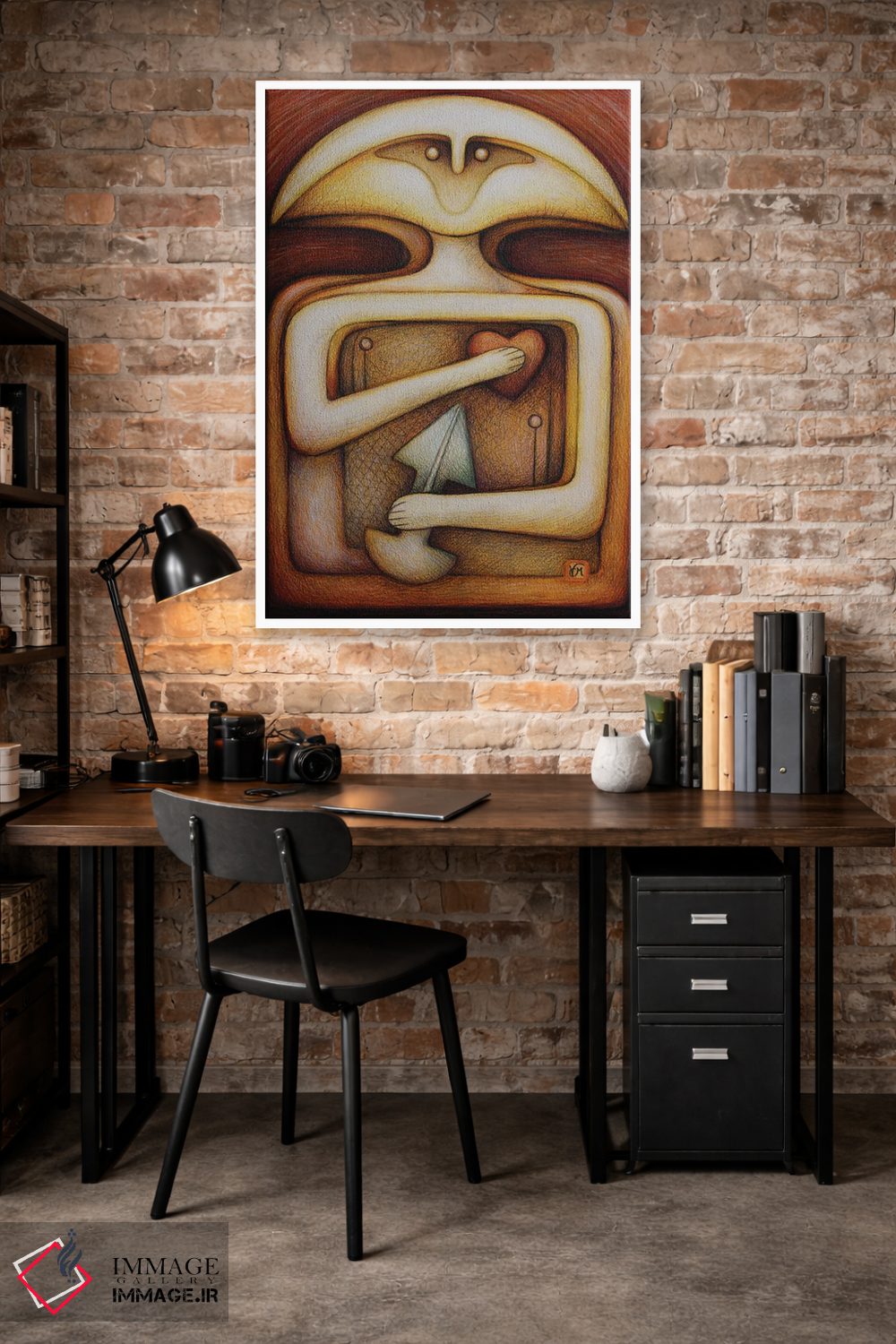 تابلو دکوراتیو جنگجوی نوسنگی آینده اثر ماسیمو ویتوریوسی - D4W