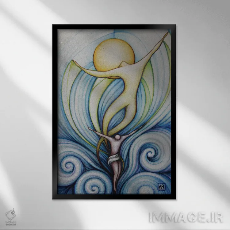 تابلو دکوراتیو آنچه مهم است جاودانه می ماند اثر ماسیمو ویتوریوسی - نمای قابدار مشکی