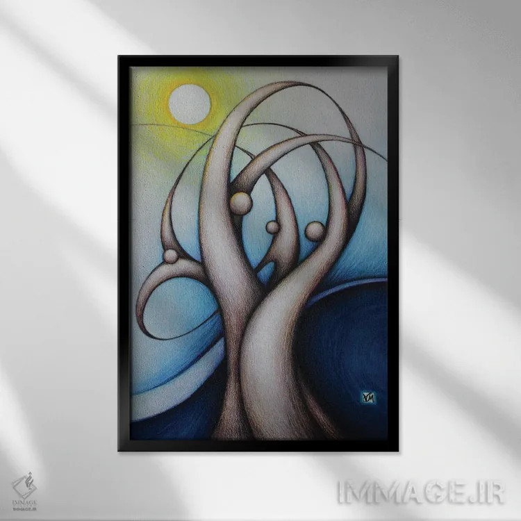 تابلو دکوراتیو زمستان اثر ماسیمو ویتوریوسی - نمای قابدار مشکی