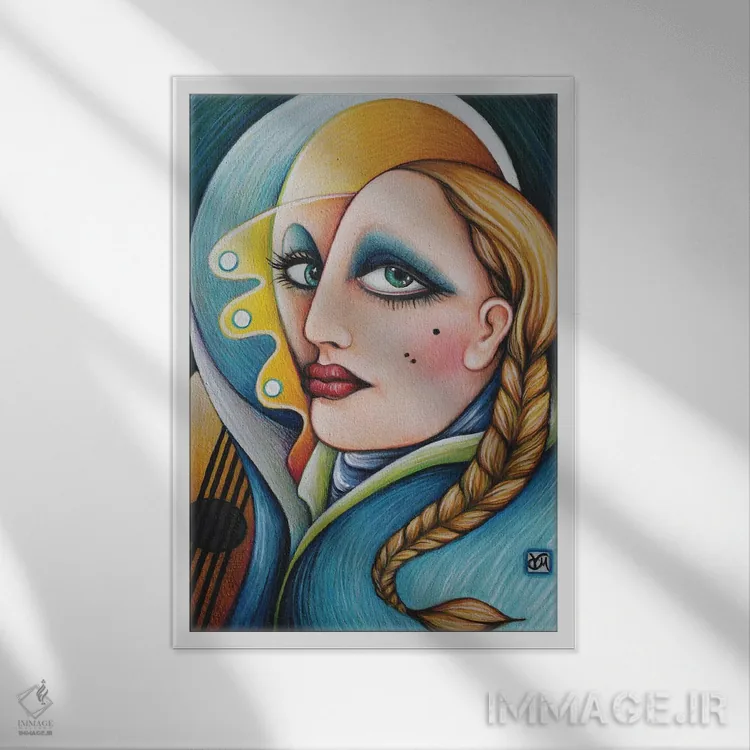 تابلو دکوراتیو صدایی در زمان اثر ماسیمو ویتوریوسی - نمای قابدار سفید