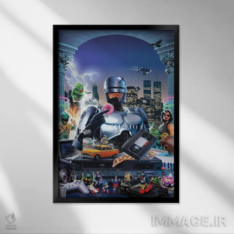 تابلو دکوراتیو ویدئودروم روبوکاپ اثر آقای ملویل - نمای قابدار مشکی