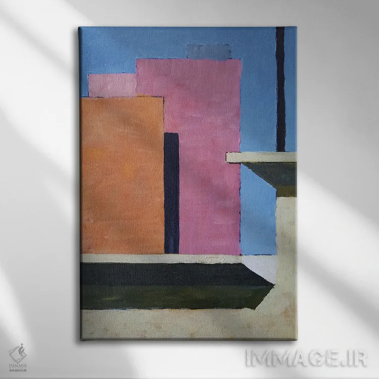 تابلو انتزاعی داون تاون اثر مایکل وارد - نمای روبهرو روی دیوار