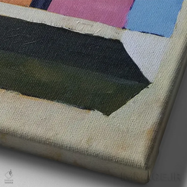 تابلو انتزاعی داون تاون اثر مایکل وارد - نمای نزدیک بافت بوم