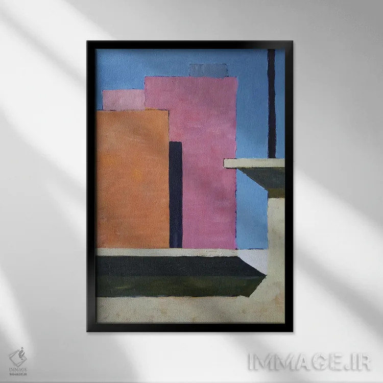 تابلو انتزاعی داون تاون اثر مایکل وارد - نمای قابدار مشکی