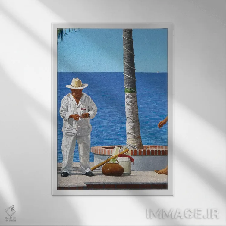 تابلو دکوراتیو مشتری بعدی اثر مایکل وارد - نمای قابدار سفید