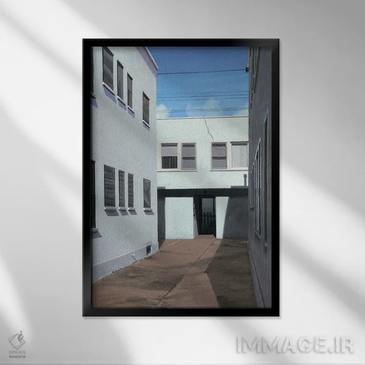 تابلو دکوراتیو اینجا مردم زندگی می کنند اثر مایکل وارد - نمای قابدار مشکی