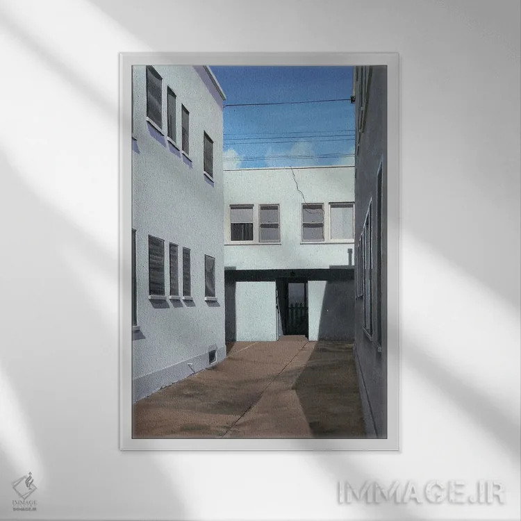 تابلو دکوراتیو اینجا مردم زندگی می کنند اثر مایکل وارد - نمای قابدار سفید