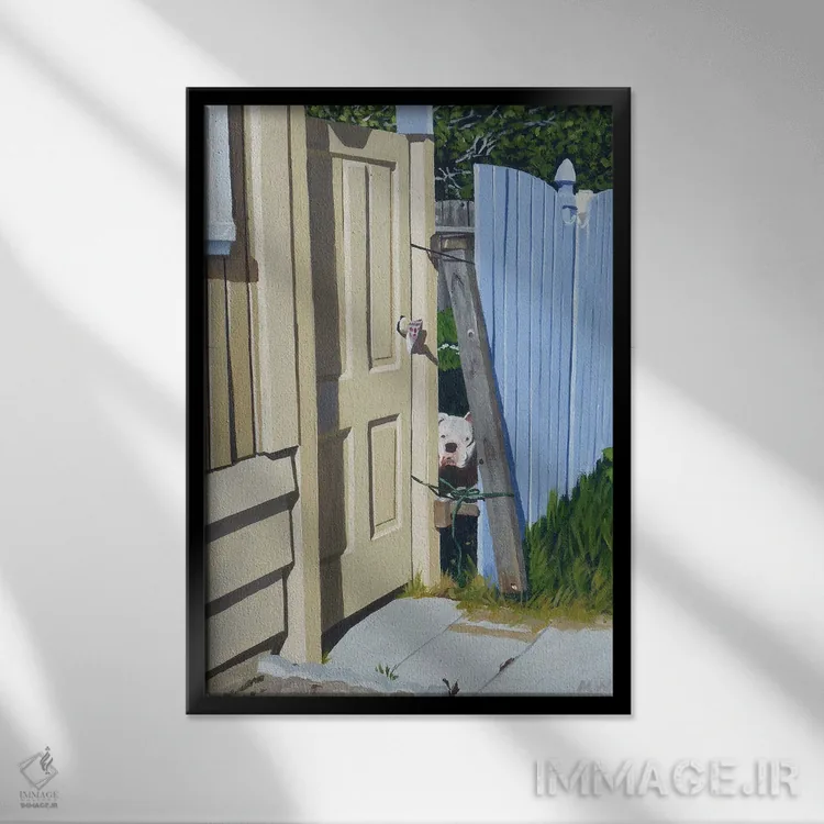 تابلو دکوراتیو داری به من نگاه می کنی؟ اثر مایکل وارد - نمای قابدار مشکی