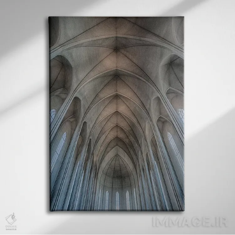 تابلو دکوراتیو Reykjavik, Ribbed Vaults In The Modern Cathedral Of Hallg… اثر مارک ویلیفورد - نمای روبهرو روی دیوار