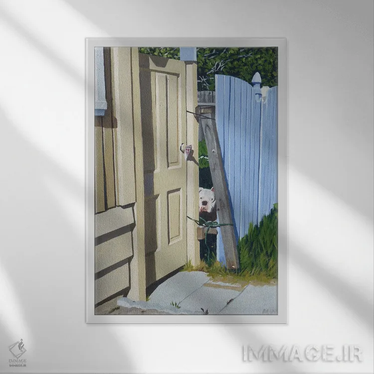 تابلو دکوراتیو داری به من نگاه می کنی؟ اثر مایکل وارد - نمای قابدار سفید