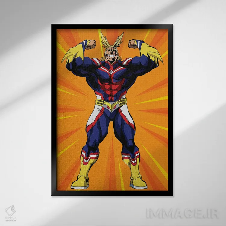 تابلو دکوراتیو مای هیرو آکادمی - آل مایت اثر مونیر وانیاک - نمای قابدار مشکی