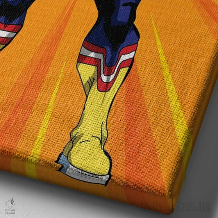 تابلو دکوراتیو مای هیرو آکادمی - آل مایت اثر مونیر وانیاک - نمای نزدیک بافت بوم