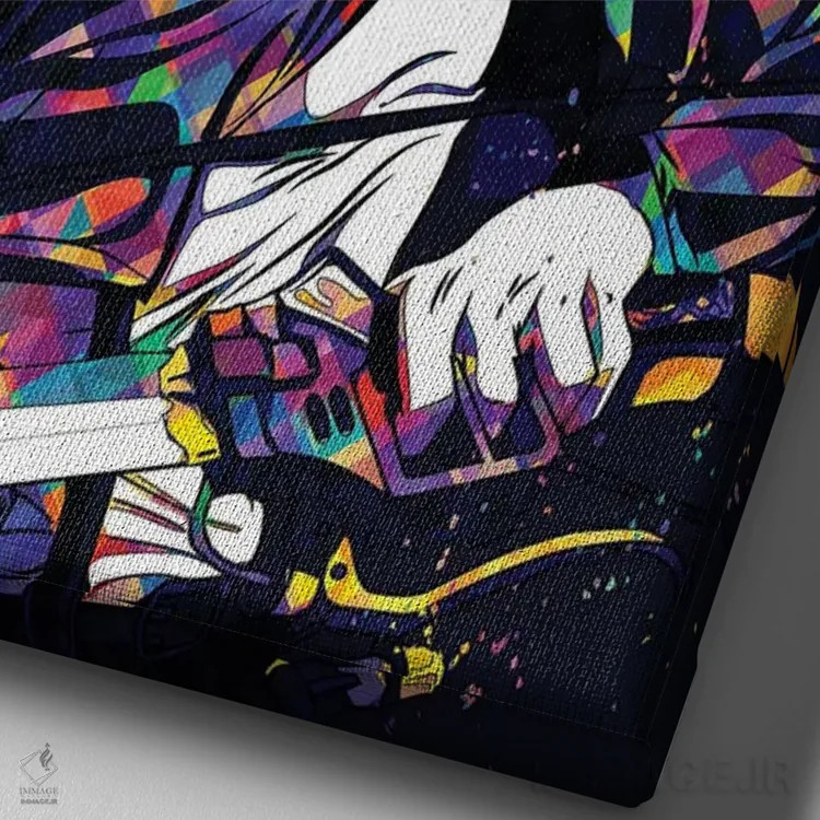 تابلو دکوراتیو اتک آن تایتان - ارن چهارم اثر مونیر وانیاک - نمای نزدیک بافت بوم