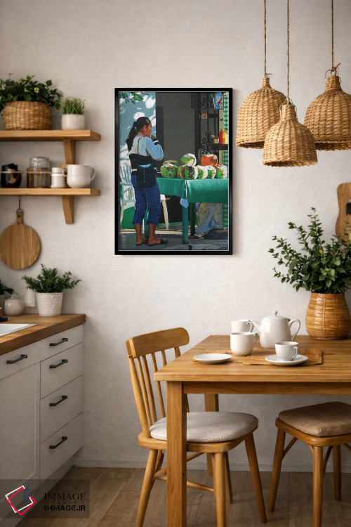 تابلو دکوراتیو نوشنده نارگیل اثر مایکل وارد - D6B