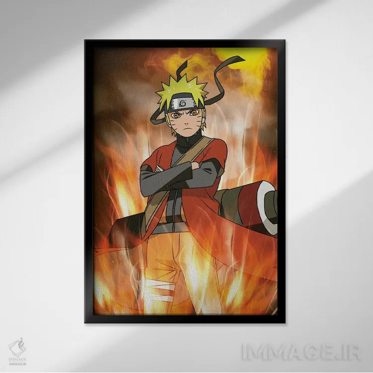 تابلو دکوراتیو ناروتو اثر مونیر وانیاک - نمای قابدار مشکی