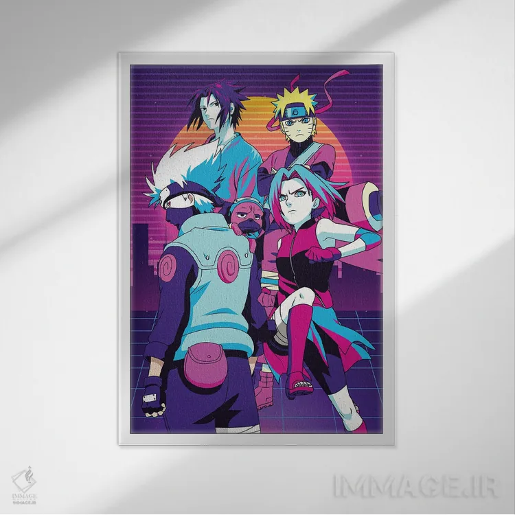 تابلو دکوراتیو تیم هفت ناروتو اثر مونیر وانیاک - نمای قابدار سفید
