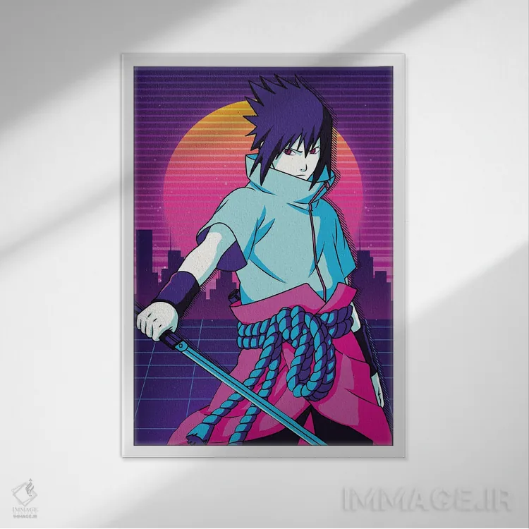 تابلو دکوراتیو ساسکه ناروتو اثر مونیر وانیاک - نمای قابدار سفید