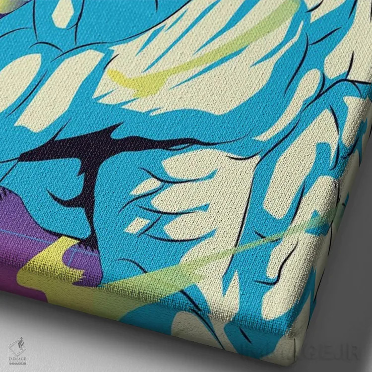 تابلو دکوراتیو حمله به تایتان اثر مونیر وانیاک - نمای نزدیک بافت بوم