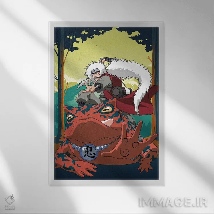 تابلو دکوراتیو جیرایا از انیمه ناروتو دوم اثر مونیر وانیاک - نمای قابدار سفید