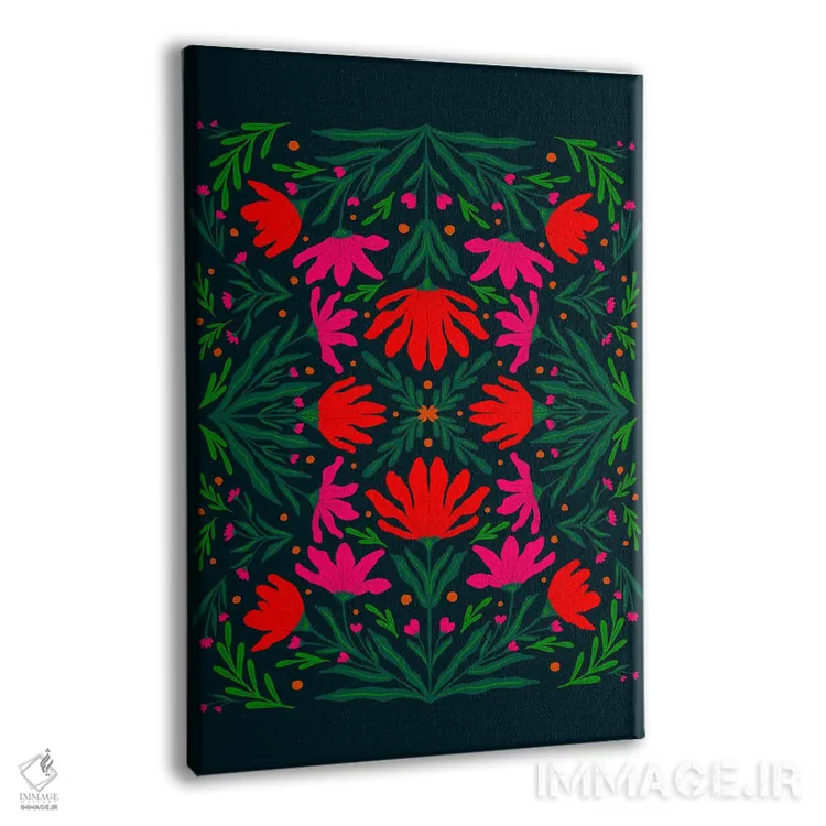 تابلو دکوراتیو گل های صورتی و قرمز برجسته اثر آنجلا مینکا - نمای پرسپکتیو محصول