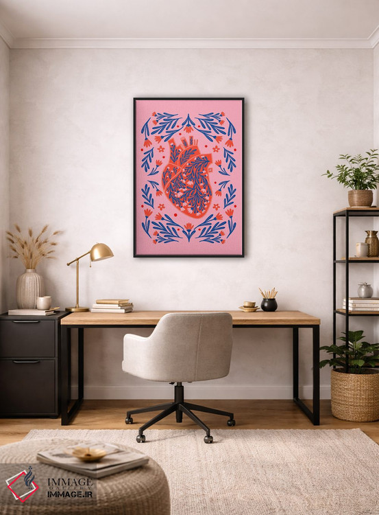تابلو دکوراتیو قلب آناتومیک گلدار اثر آنجلا مینکا - D4B