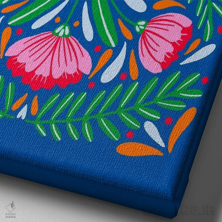 تابلو دکوراتیو گل های برجسته و متقارن اثر آنجلا مینکا - نمای نزدیک بافت بوم