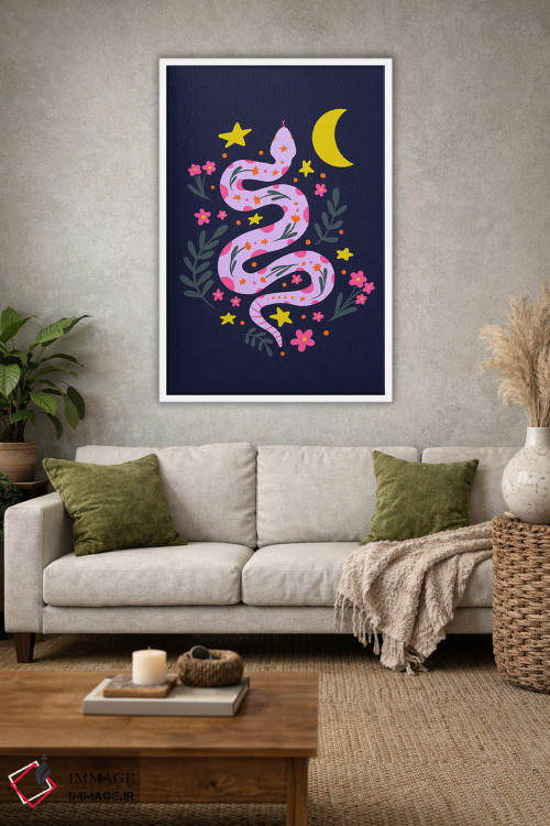 تابلو دکوراتیو مار ماه نما اثر آنجلا مینکا - D1W