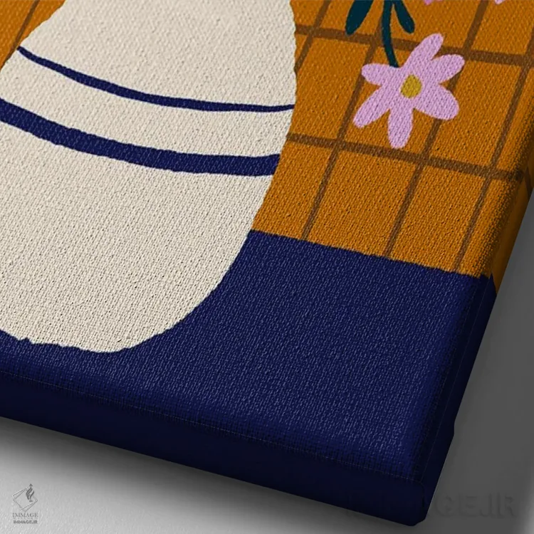 تابلو دکوراتیو گل ها در گلدان اثر آنجلا مینکا - نمای نزدیک بافت بوم