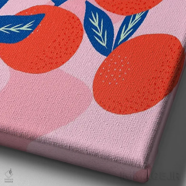 تابلو دکوراتیو نارنگی های رنگارنگ اثر آنجلا مینکا - نمای نزدیک بافت بوم