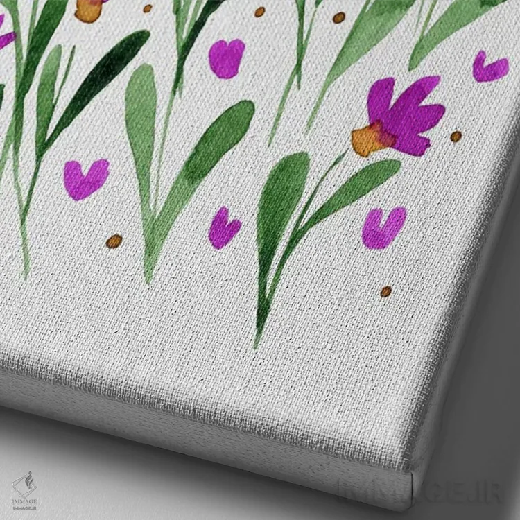 تابلو دکوراتیو گل های فراموشم مکن اثر آنجلا مینکا - نمای نزدیک بافت بوم