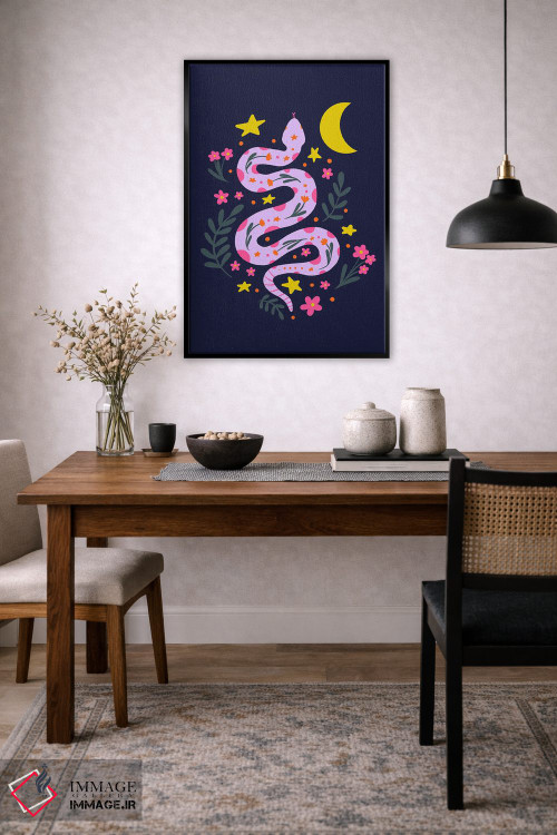 تابلو دکوراتیو مار ماه نما اثر آنجلا مینکا - D4B