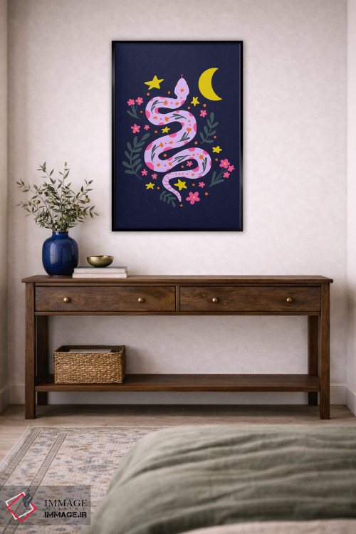 تابلو دکوراتیو مار ماه نما اثر آنجلا مینکا - D5B