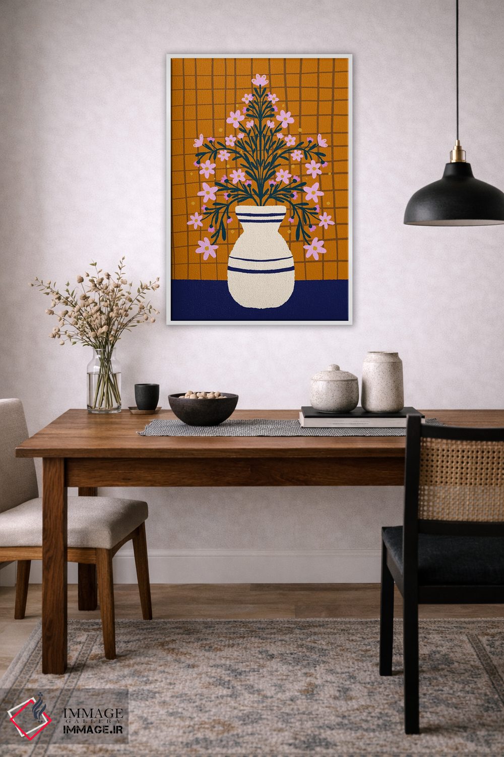 تابلو دکوراتیو گل ها در گلدان اثر آنجلا مینکا - D2W