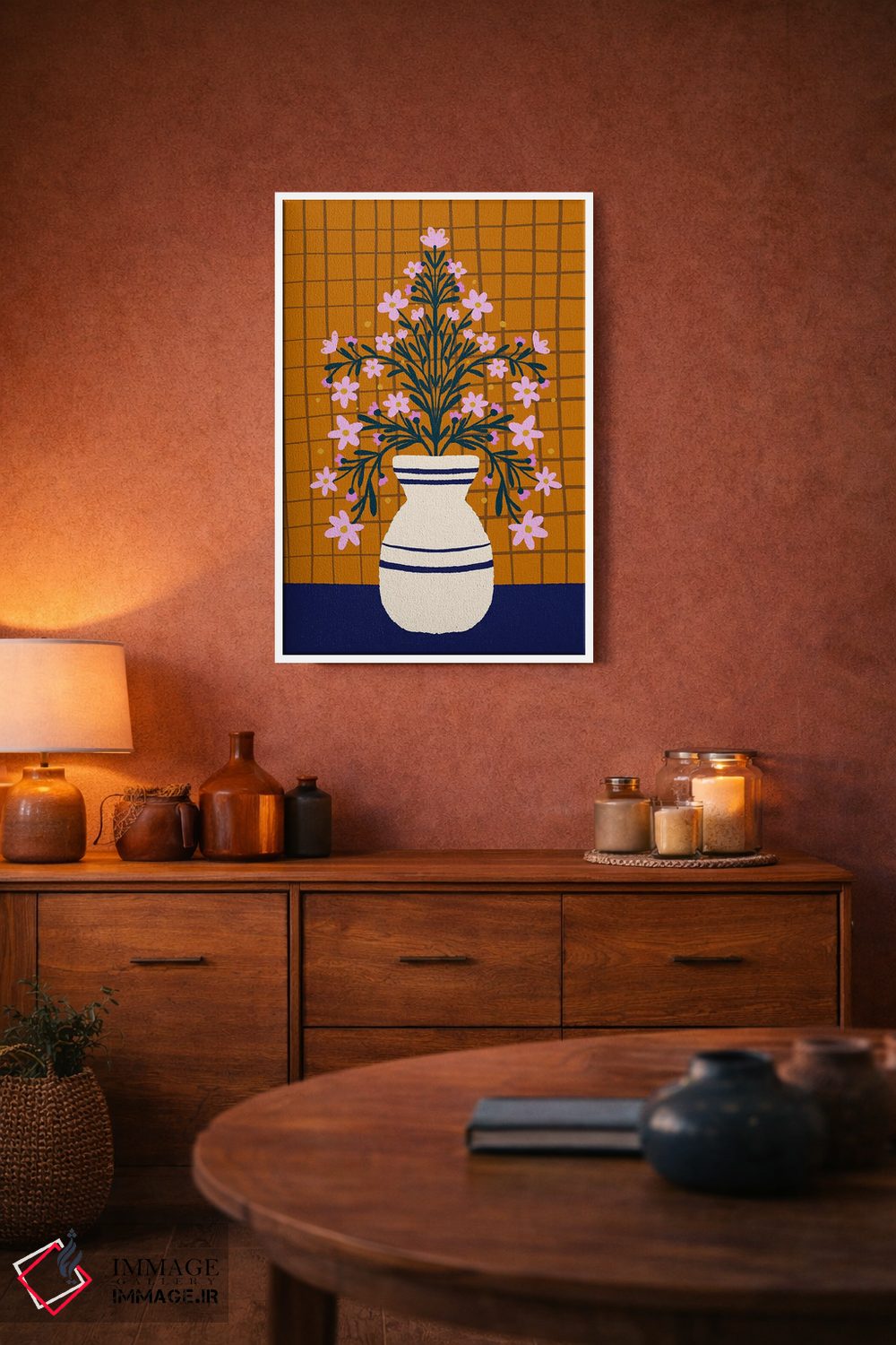 تابلو دکوراتیو گل ها در گلدان اثر آنجلا مینکا - D3W