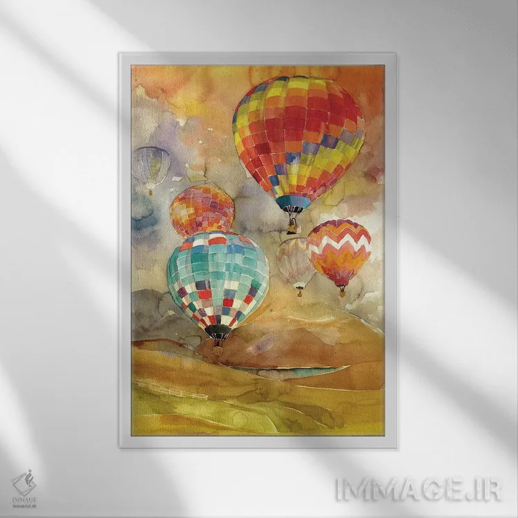 تابلو دکوراتیو بادکنک ها اثر ماجا ورونسکا - نمای قابدار سفید