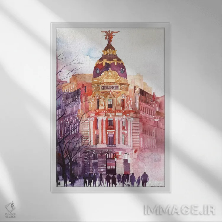 تابلو دکوراتیو مادرید اثر ماجا ورونسکا - نمای قابدار سفید