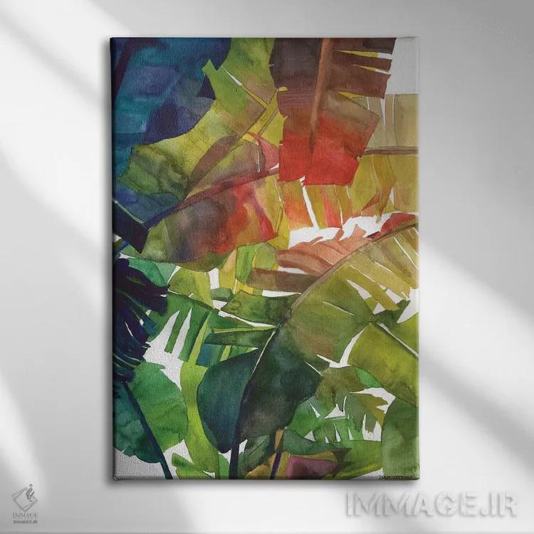 تابلو دکوراتیو برگ های موز اثر ماجا ورونسکا - نمای روبهرو روی دیوار