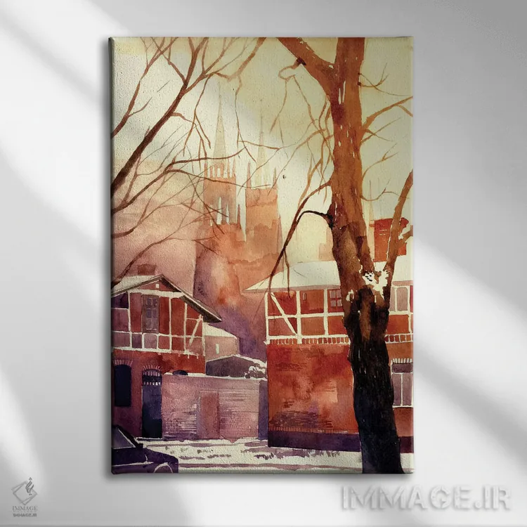 تابلو دکوراتیو زمستان در لهستان اثر ماجا ورونسکا - نمای روبهرو روی دیوار