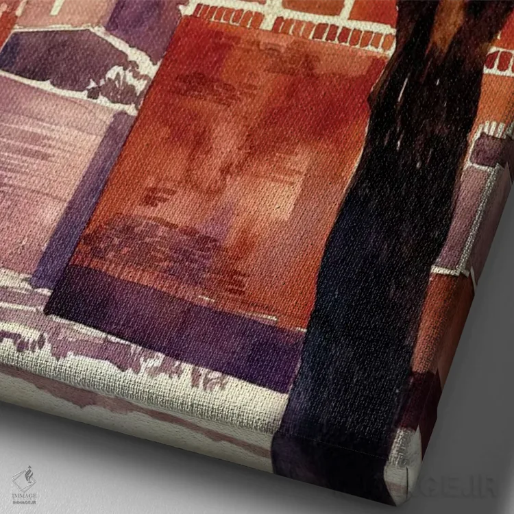 تابلو دکوراتیو زمستان در لهستان اثر ماجا ورونسکا - نمای نزدیک بافت بوم