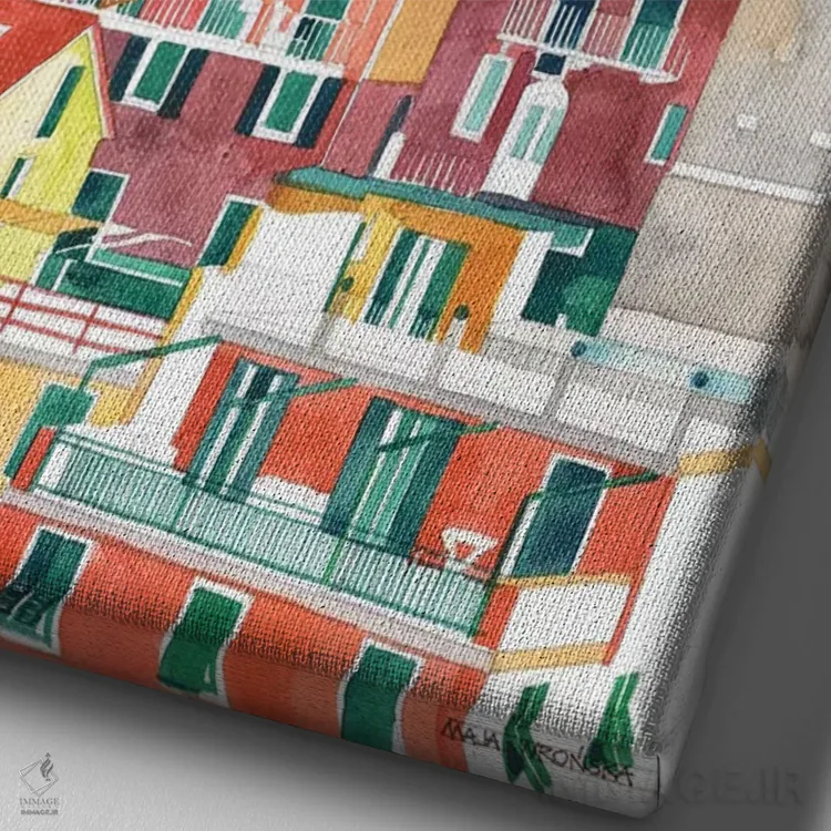 تابلو دکوراتیو چینکو تره I اثر ماجا ورونسکا - نمای نزدیک بافت بوم