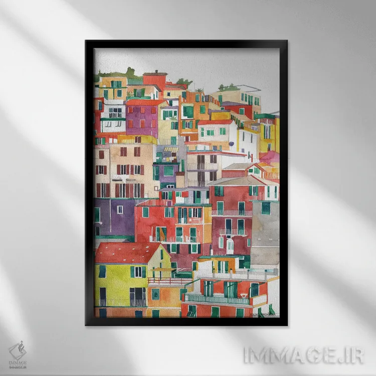 تابلو دکوراتیو چینکو تره I اثر ماجا ورونسکا - نمای قابدار مشکی