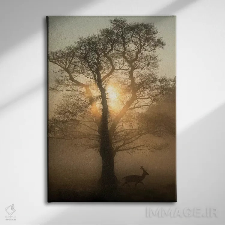 تابلو دکوراتیو درخت سپیده دم اثر مکس الیس - نمای روبهرو روی دیوار