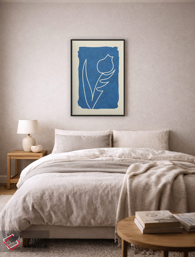 تابلو مینیمال خطوط پیچیده روی آبی ۷ اثر ماکسیمیلیانو کاسال - D6B