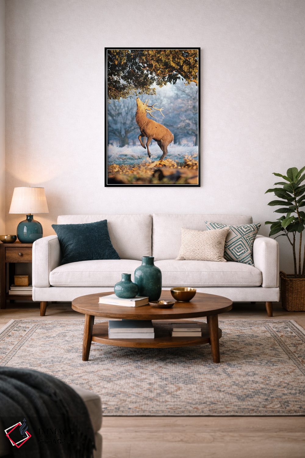 تابلو دکوراتیو آبی و نارنجی اثر مکس الیس - D4B