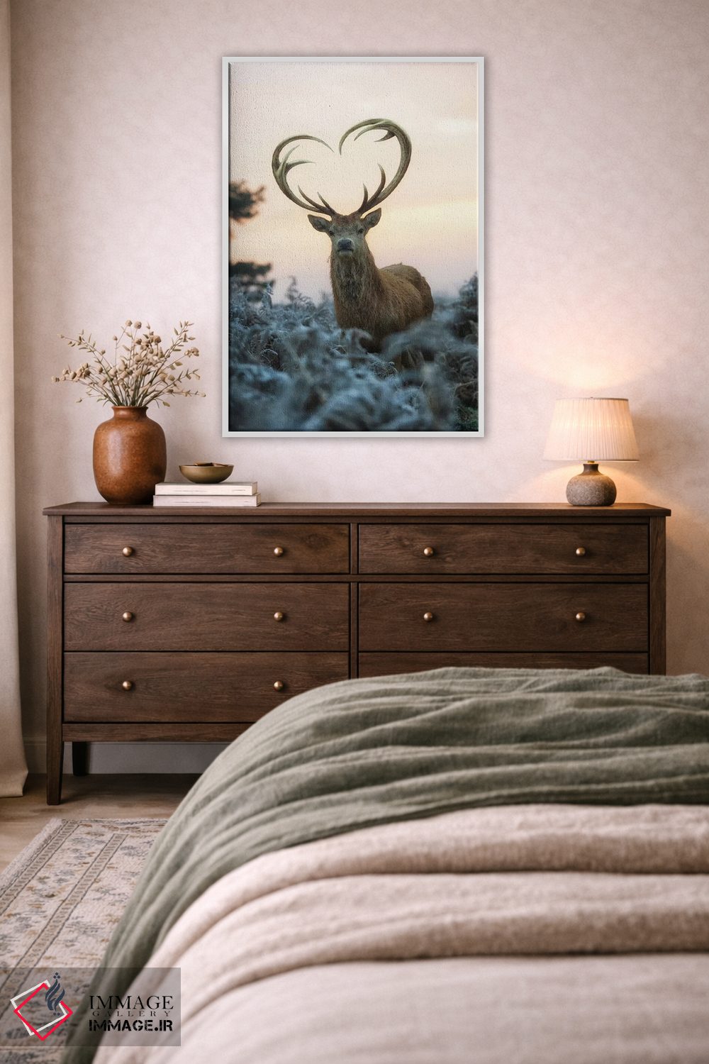 تابلو دکوراتیو شاخ های قلبی شکل شماره ۱ اثر مکس الیس - D3W