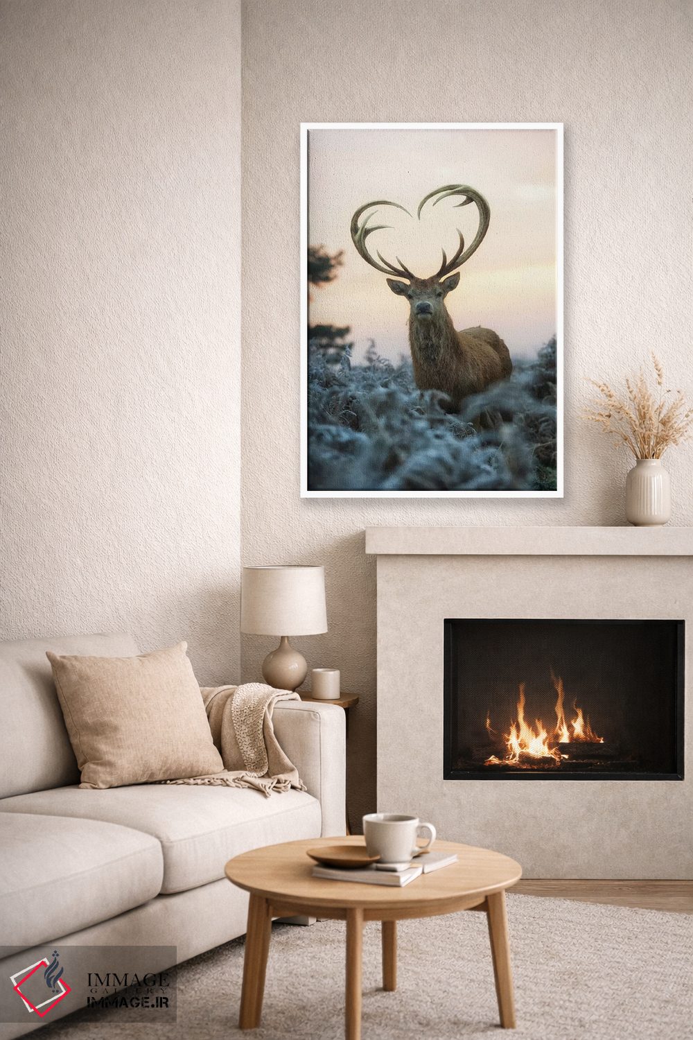 تابلو دکوراتیو شاخ های قلبی شکل شماره ۱ اثر مکس الیس - D6W